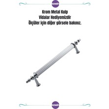 Krom Lüx Kulp 192MM Metal Vidalı - Dolap, Şifonyer, Ünite,Komodin, Mutfak Dolabı, Vestiyer Kulbu
