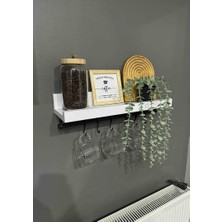 Duvara Monte Fincan Askılıklı Uçan Raf ( 51X 16 x 9 -Beyaz )