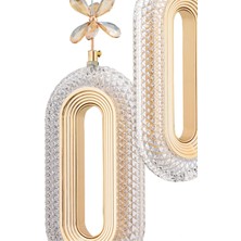 Alfa LED 2'li Gold 3 Renk Modu Ledli Kristal Taşlı Modern LED Avize