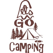 Lets Go Camping Sticker 17X17 cm Kahverengi