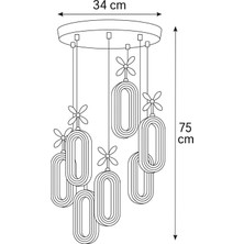 Alfa LED 6'lı Gold 3 Renk Modu Ledli Kristal Taşlı Modern LED Avize