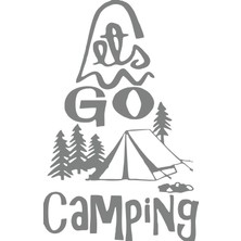 Lets Go Camping Sticker 17X17 cm Gri