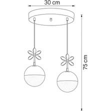 Kelebek 2'li Krom Sarkıt 3 Renk Modu Ledli Kristal Taşlı Modern LED Avize