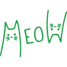 Meow Kedi Sticker 17X17 cm Yeşil