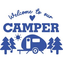 Camper Sticker 17X17 cm Mavi
