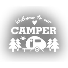 Camper Sticker 17X17 cm Beyaz
