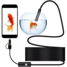 Endoskop Yılan Video Kamera Led’li 10 Metre 7 mm Sert Kablo