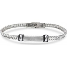 Gothic Cross Çelik Hasır Örgülü Bileklik