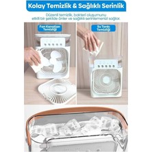 Taşınabilir Işıklı 5 Spreyli Vantilatör Buzlu Buharlı Vantilatör Mini Fan Nemlendirici