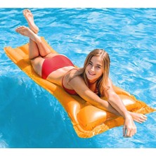 Intex Turuncu Düz Renkli Şişme Yatak, Havuz ve Deniz Yatağı 183x69 cm, 8+ Yaş