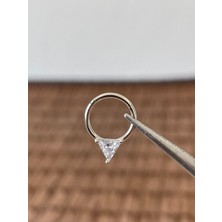 Aida Jewelss 316 L Cerrahi Çelik Halka Üçken Taşlı  Helix Tragus Kıkırdak Piercingi