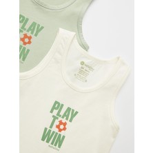 Erkek Çocuk Organik Pamuklu Likralı Atlet Play To Win 4'lü Paket