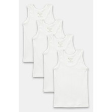 Kız Çocuk Organik Pamuklu Ribana Kroşatalı Atlet 6'lı Paket