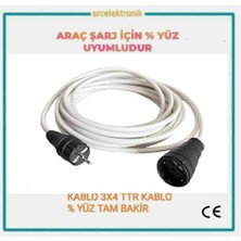 Arac Şarjı Için (1-20 Metre Arasi) 3x2.5 Ttr Ünal Kablo Tam Bakir Uzatma Seyyar Kablo Tüm Araçlara Birebir Uyumludur
