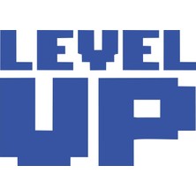 Level Up Sticker 17X17 cm Mavi