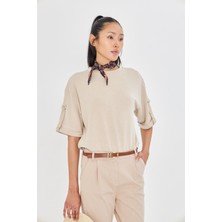 Bisiklet Yaka Duble Kol Modal T-Shirt