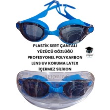 UltraNova Mavi yüzücü gözlüğü, polikarbon lens, UV koruma, silikon, şeffaf, dayanıklı, konforlu