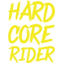 Hard Core Rider Sticker 17X17 cm Sarı