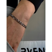 Silver Erkek Zincir Bileklik Kadın Paslanmaz Çelik Renk Atmaz Unısex Kararmaz Çelik Bileklik
