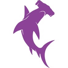 Çekiç Köpek Balığı Sticker 17X17 cm Mor