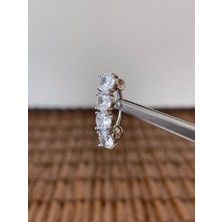 316 L Cerrahi Çelik Şık 10 mm 4 Taşlı Şık Abiye Göbek Piercingi