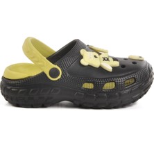 Aspor Siyah Eva Unisex Çocuk Sabo Terlik