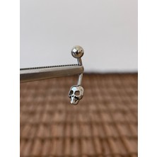 316 L Cerrahi Çelik Şık 10 mm Kuru Kafa Model Göbek Piercingi Kuru Kafa Piercing