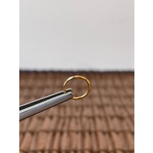 316 L Cerrahi Çelik Şık Kesme Baklava 10 mm x 1.2mm Altın Kilitli Halka Piercing