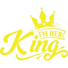 Im Her King Sticker 17X17 cm Sarı