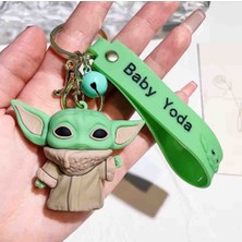 Baby Yoda Anahtarlık Bebek Grogu Figür Maskot The Mandolin Yıldız Savaşları Simego Temalı Sevimli Aksesuar Çanta ve Araba Süsü Hediyelik