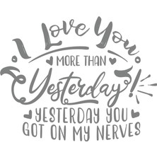 I Love You Sticker 17X17 cm Gri