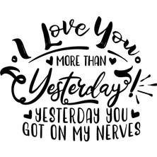 I Love You Sticker 17X17 cm Siyah