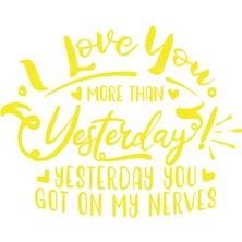 I Love You Sticker 17X17 cm Sarı