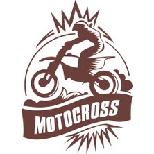 Motokros Sticker 17X17 cm Kahverengi