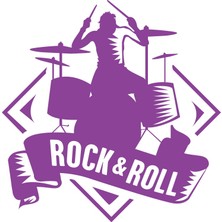 Rok & Roll Sticker 17X17 cm Mor
