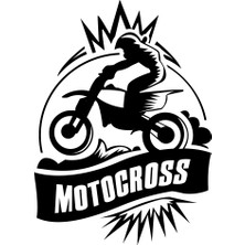 Motokros Sticker 17X17 cm Siyah
