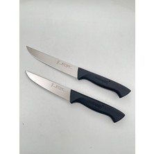 TeknoTrust 2'li Siyah Çok Amaçlı Doğrama Bıçağı Seti, Paslanmaz Çelik, Pratik ve Dayanıklı Kullanım