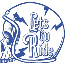 Lets Go Ride Sticker 17X17 cm Mavi
