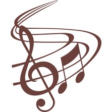 Müzik ve Nota Sticker 17X17 cm Kahverengi