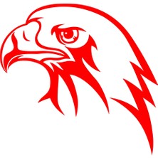 Kartal Kafası Sticker 17X17 cm Kırmızı