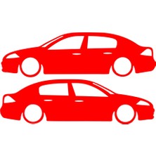 Basık Megane 2 Sticker 17X17 cm Kırmızı