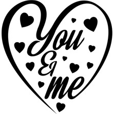 Yo And Me Sticker 17X17 cm Siyah