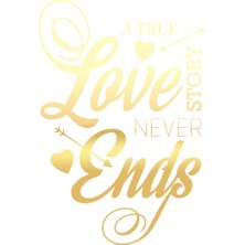 Love Never Ends Sticker 17X17 cm Gold
