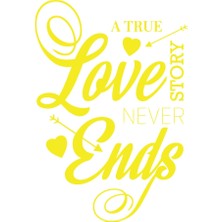 Love Never Ends Sticker 17X17 cm Sarı