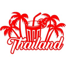 Thailand Sticker 17X17 cm Kırmızı