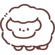 Koyun Sticker 17X17 cm Kahverengi