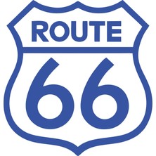 Route 66 Sticker 17X17 cm Mavi