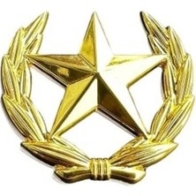 Etiketçilere Özel Armalar Çelenkli Yıldız Gold Modeli Yapışkanlı Metal