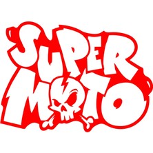 Super Moto Sticker 17X17 cm Kırmızı