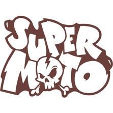 Super Moto Sticker 17X17 cm Kahverengi